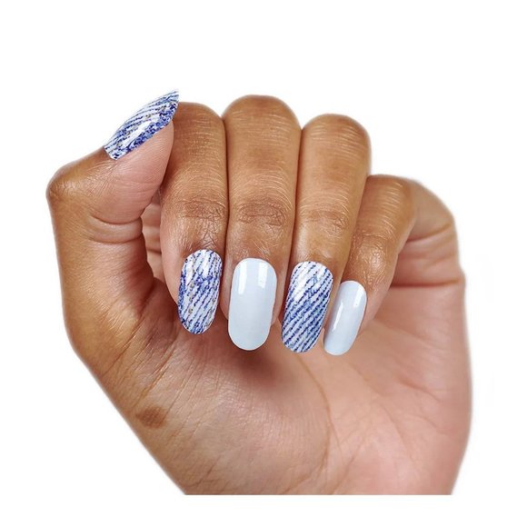 Color Street 100% Nail Polish Strips Blue Jean Baby Retired - Picture 1 of 5